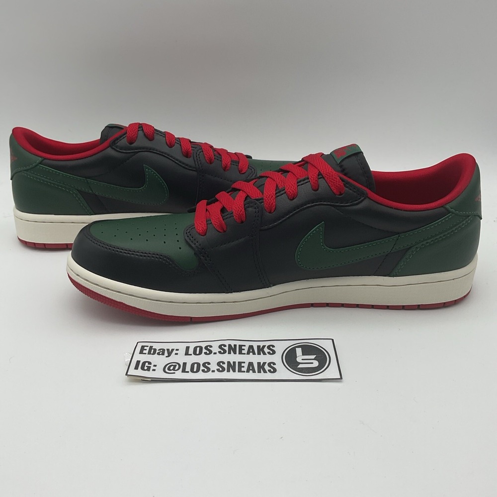 Size 11.5W - Air Jordan 1 Retro OG Low Black Gorge Green W (CZ0775-036) - Picture 2 of 9